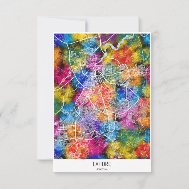 Remerciements Carte de Lahore Pakistan (Devant)