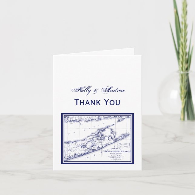 Remerciements Carte de Long Island The Hamptons (Devant)