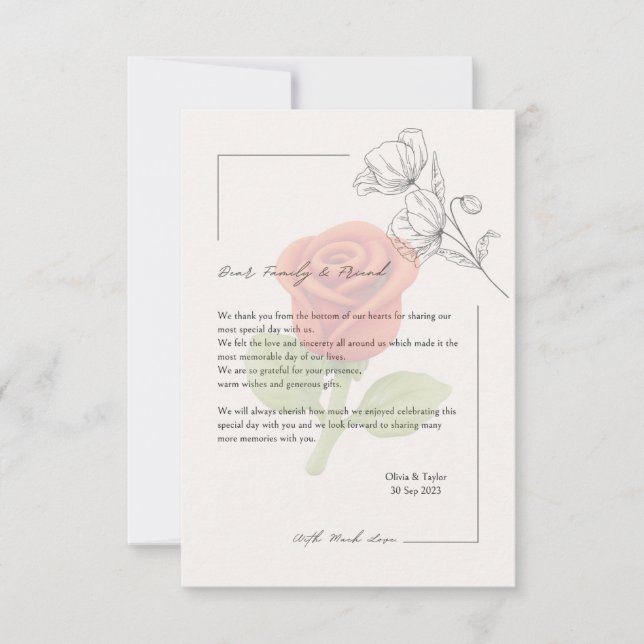 Remerciements Carte de mariage (Devant)