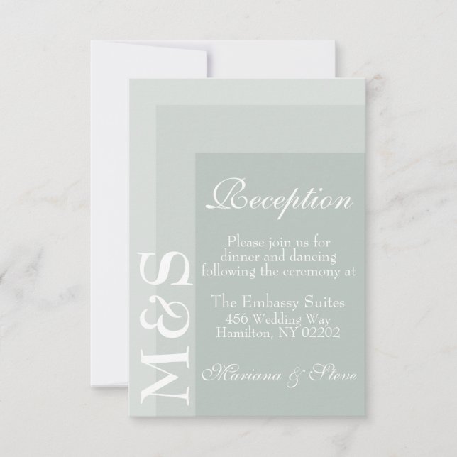 Remerciements Carte de mariage chic simple moderne script Sage (Devant)