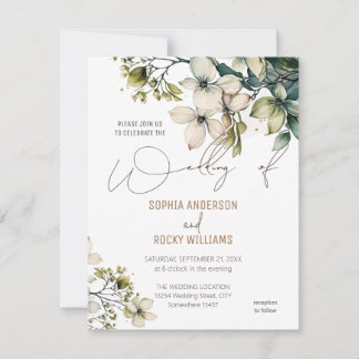 Remerciements Carte de mariage florale Élégante Bohème aux fleur