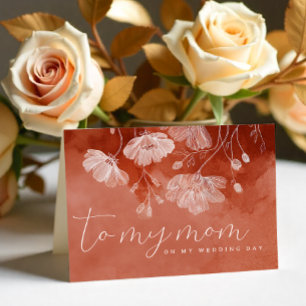 Remerciements Carte de mariage florale en terre cuite – À ma mèr