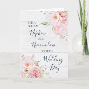 Remerciements Carte de mariage florale rustique pour neveu et ni