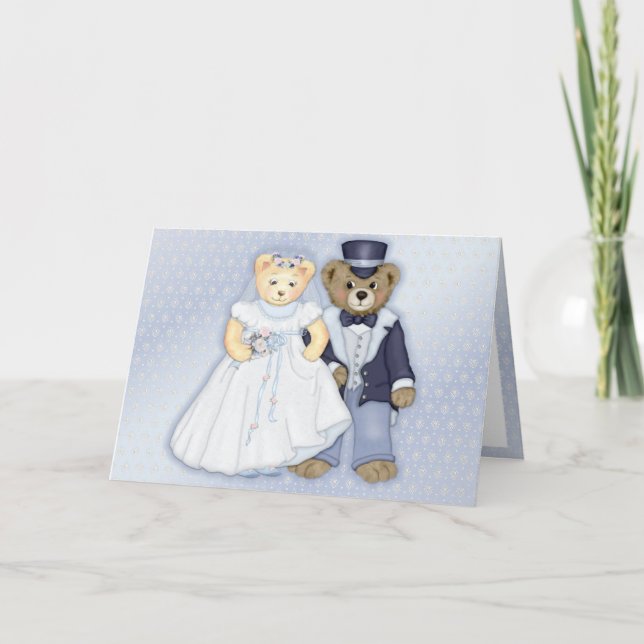 Remerciements Carte de mariage Ourson (Devant)