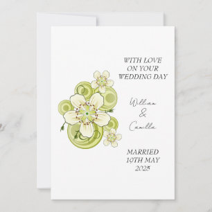 Remerciements Carte de mariage personnalisée, Carte de mariage d