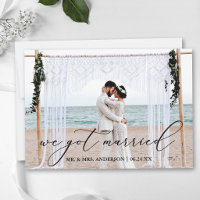 Carte de Mariage Photo Calligraphiée Nous Nous Som