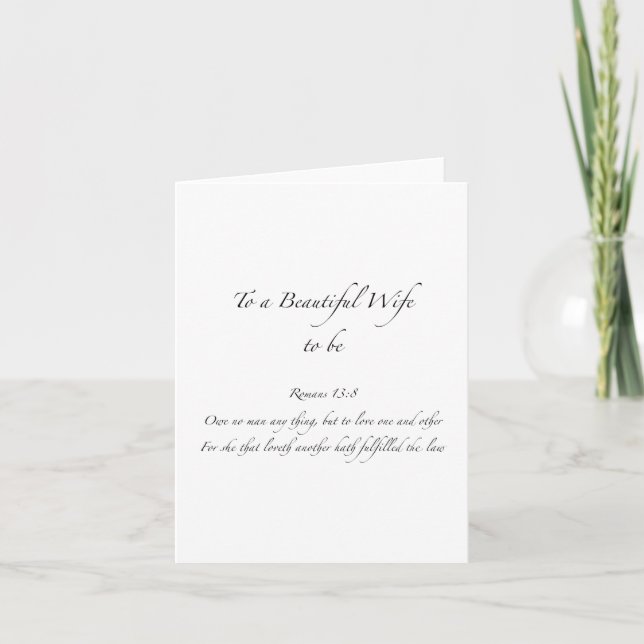 Remerciements Carte de Mariage pour Épouse (Devant)