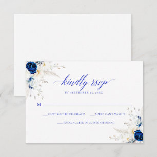 Remerciements Carte de mariage RSVP Horizon bleu moderne