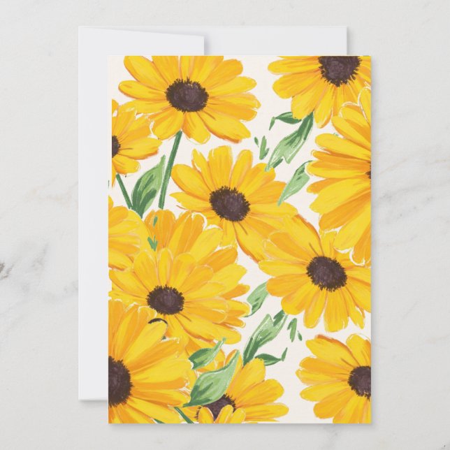 Remerciements Carte de mariage tournesol (Dos)