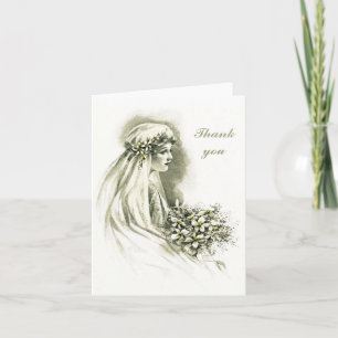 Remerciements Carte de mariage vintage