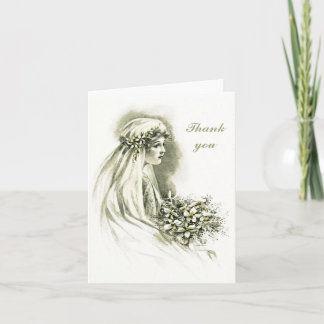 Remerciements Carte de mariage vintage