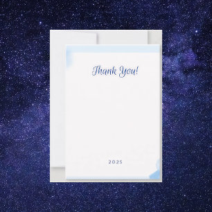 Remerciements Carte de monogramme minimaliste couleur bleue