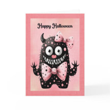 Carte de monstre mignon Halloween pour les enfants