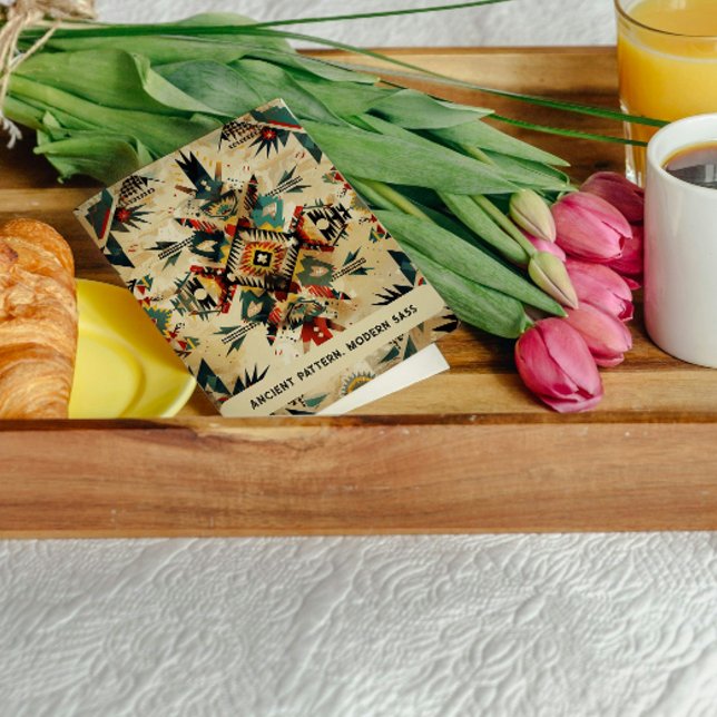 Remerciements Carte de Motif de la tribu d'art ethnique des Amér ( Native American Ethnic Art Tribe Pattern, vintage-inspired tribal design, showcases geometric shape)