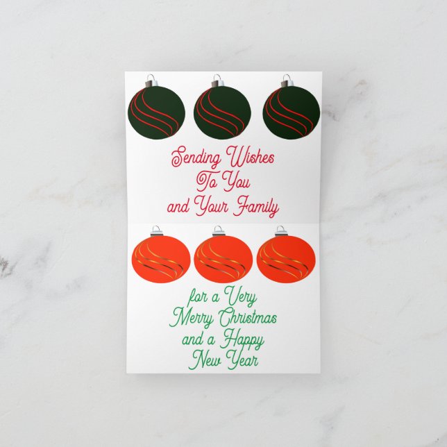 Remerciements Carte de Noël (Intérieur)