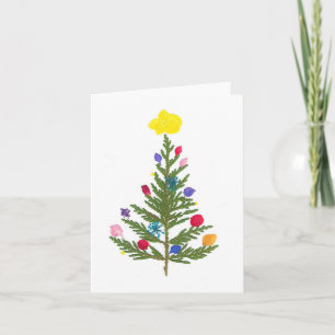 Remerciements Carte de Noël à fleurs pressées