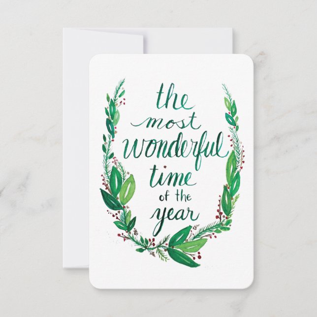 Remerciements Carte de Noël à l'aquarelle (Devant)