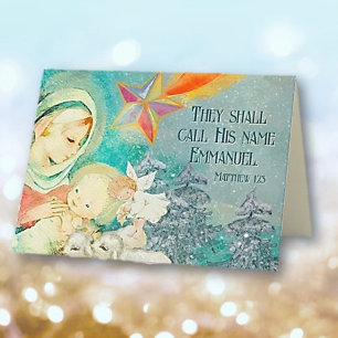 Remerciements Carte de Noël à thème chrétien basée sur la foi