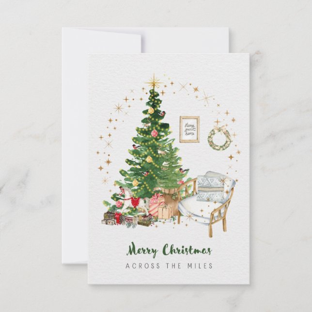 Remerciements Carte de Noël à travers les Miles 3,5x5" (Devant)