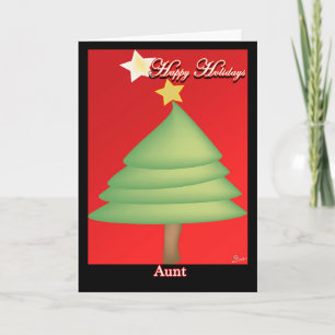Remerciements Carte de Noël Arbre Joyeux vacances Tante, famille