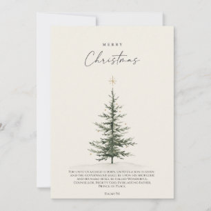 Remerciements Carte de Noël avec arbre et verset biblique