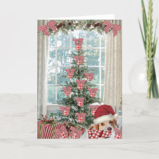 Remerciements Carte de Noël avec chien beagle mignon
