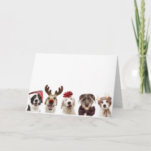 REMERCIEMENTS CARTE DE NOËL AVEC CHIENS FÊTANT NOËL