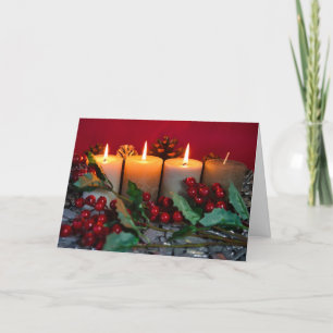 Remerciements Carte de Noël avec quatre bougies