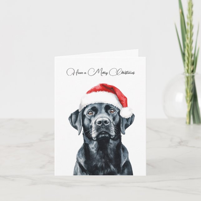 Remerciements Carte de Noël Black Labrador personnalisée (Devant)