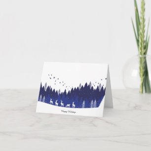 Remerciements Carte de Noël bleue