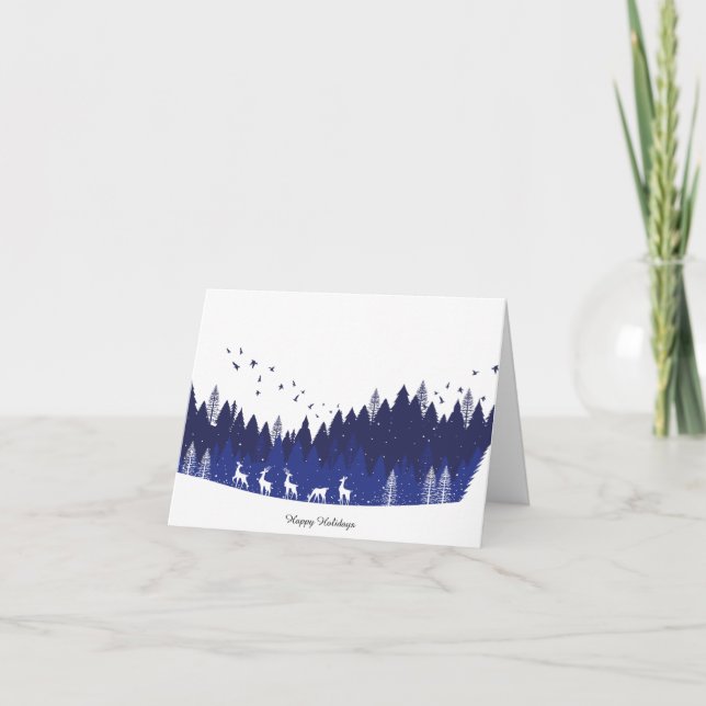 Remerciements Carte de Noël bleue (Devant)