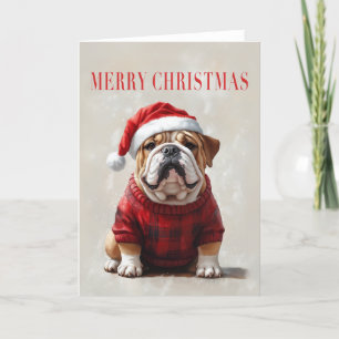 Remerciements Carte de Noël Bulldog