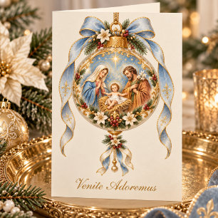 Remerciements Carte de Noël catholique religieuse marianique Écr