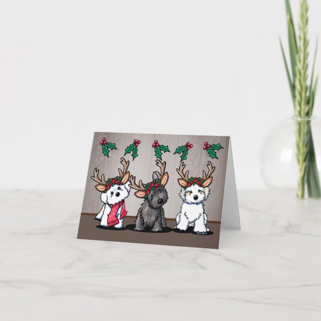 Remerciements Carte de Noël Chiens KiniArt (Devant)