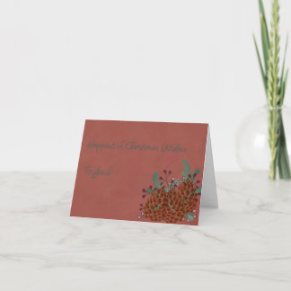 Remerciements Carte de Noël Cône de Pin et Baies