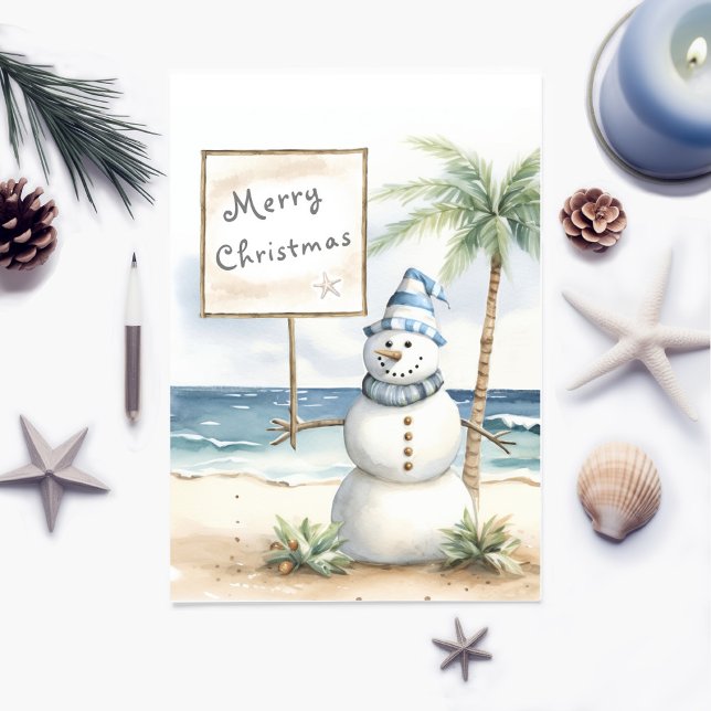 Remerciements Carte de Noël côtière personnalisable (Créateur téléchargé)