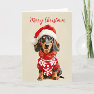 Remerciements Carte de Noël Dachshund