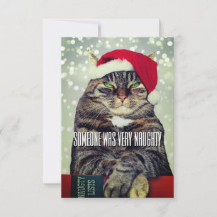 Remerciements Carte de Noël de chat drôle mignon en colère