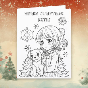 Remerciements Carte de Noël de grande couleur pour enfants