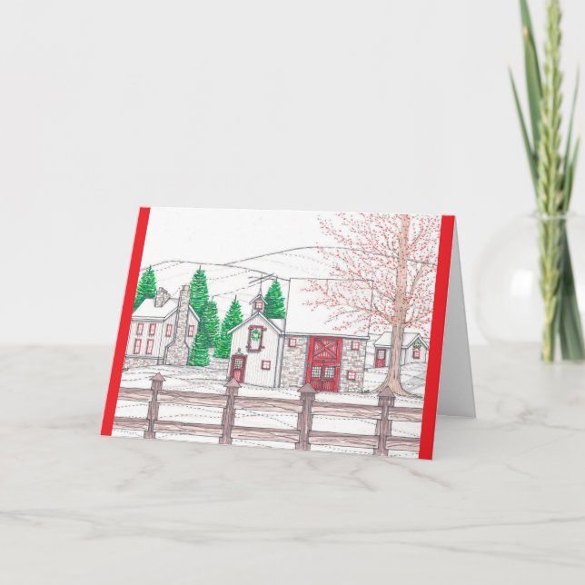 Remerciements Carte de Noël de la ferme (Devant)