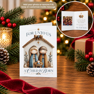 Remerciements Carte de Noël de la Nativité dans un style d'art f