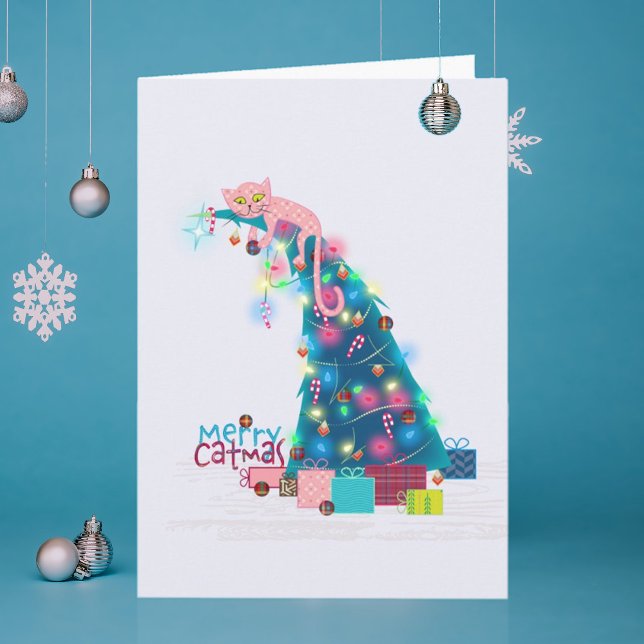 Remerciements Carte de Noël de l'arbre Catmus (Créateur téléchargé)