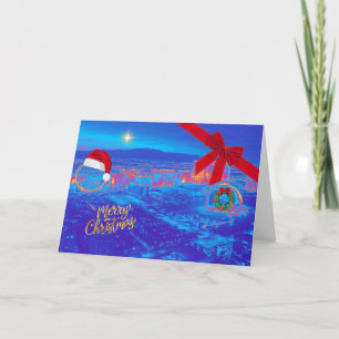Remerciements Carte de Noël de Las Vegas bleue
