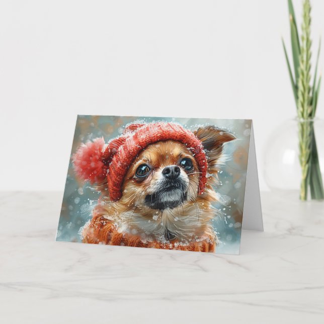 Remerciements Carte de Noël de Noël de Noël de la Cute Chihuahua (Devant)