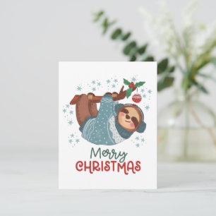 Remerciements Carte de Noël de paresseux