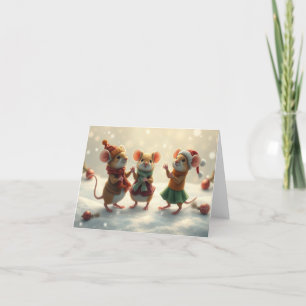 Remerciements Carte de Noël de souris mignonnes