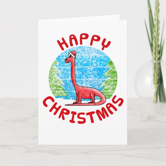 Remerciements Carte de Noël Diplodocus Dinosaur Funny (Devant)