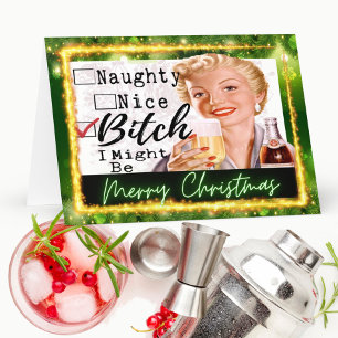 Remerciements Carte de Noël drôle Meilleure amie "Vilain? Gentil