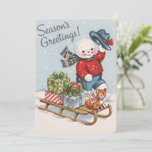 Remerciements Carte de Noël fantaisiste à l'effigie d'un bonhomm