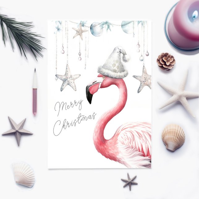 Remerciements Carte de Noël Flamant rose personnalisable (Créateur téléchargé)